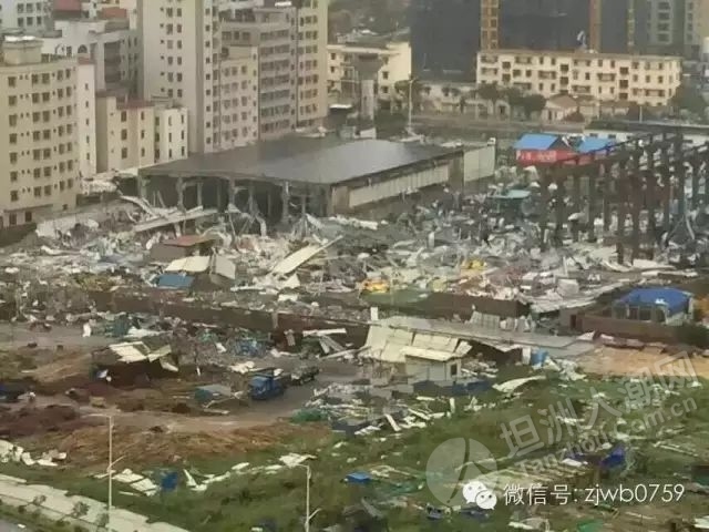 受灾现场18级台风彩虹把湛江快变成废墟了