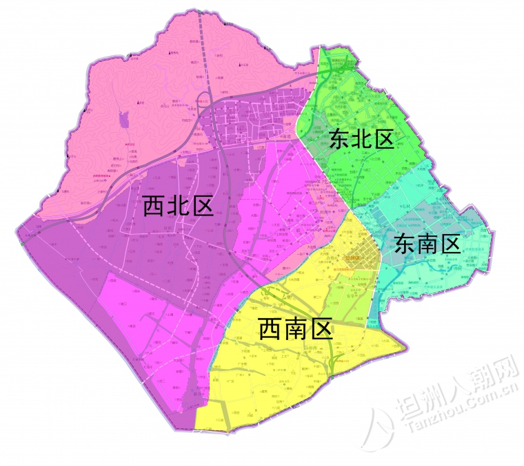 2019年坦洲镇小学学区划分示意图