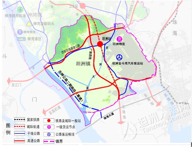 坦洲镇"十三五"内部道路体系建设规划图