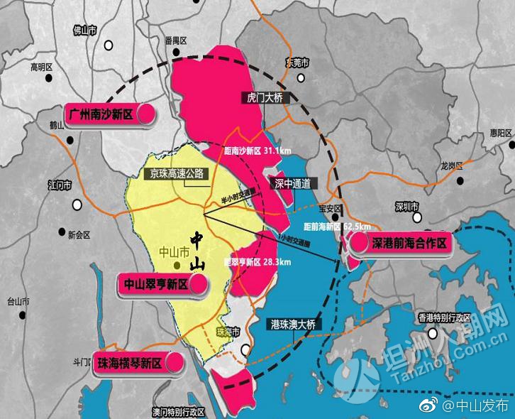 从中山7个跨区域重大交通基础设施计划图看坦洲